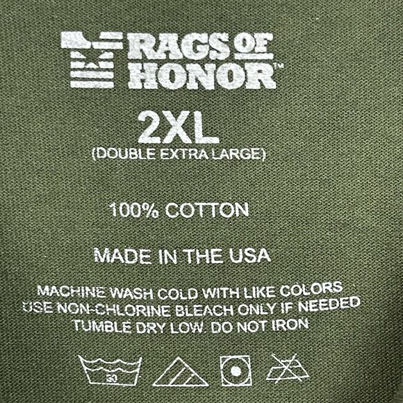 Rags Of Honor T Shirt Mens 2XL Green Dont Tread On Me US Flag Long Sleeve NEW - Picture 2 of 10